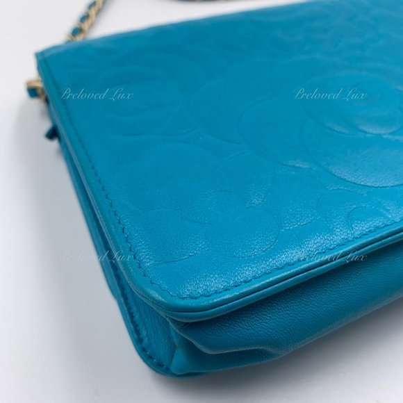 Authentic CHANEL Lambskin Camelia Wallet-on-the-chain WOC Crossbody Flap Bag - Picture 8 of 17